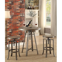 Coaster Furniture 122101 Adjustable Height Swivel Bar Stools Brushed Nutmeg and Slate Grey (Set of 2)